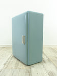 Light Blue  1950s MIDCENTURY DESIGN Medicine Cabinet, one door glass shelves