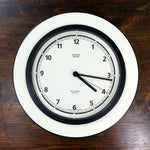 Black White 1990s Radio-Controlled VINTAGE WALL CLOCK by Kienzle, Germany