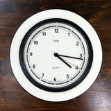 Black White 1990s Radio-Controlled VINTAGE WALL CLOCK by Kienzle, Germany