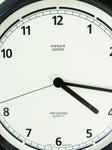 Black White 1990s Radio-Controlled VINTAGE WALL CLOCK by Kienzle, Germany