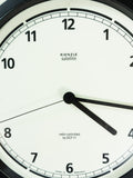Black White 1990s Radio-Controlled VINTAGE WALL CLOCK by Kienzle, Germany