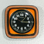 1970s ORANGE Black Westgerman WALL CLOCK by Electrica, Junghans movement