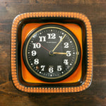 1970s ORANGE Black Westgerman WALL CLOCK by Electrica, Junghans movement