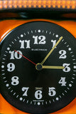 1970s ORANGE Black Westgerman WALL CLOCK by Electrica, Junghans movement