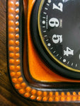 1970s ORANGE Black Westgerman WALL CLOCK by Electrica, Junghans movement
