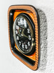 1970s ORANGE Black Westgerman WALL CLOCK by Electrica, Junghans movement
