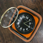 1970s ORANGE Black Westgerman WALL CLOCK by Electrica, Junghans movement