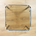 XL Square 1970s Midcentury Smoked GLASS Chromed Coffee TABLE