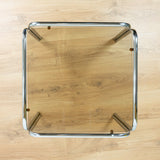 XL Square 1970s Midcentury Smoked GLASS Chromed Coffee TABLE