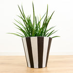 Extraordinary 1960s XL Conical Midcentury CERAMIC PLANTER Black White