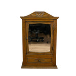 FRENCH Vintage Wooden FACETED MIRROR CABINET, Antique Medicine Cubby