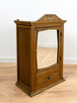FRENCH Vintage Wooden FACETED MIRROR CABINET, Antique Medicine Cubby