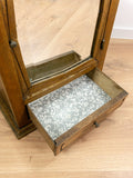 FRENCH Vintage Wooden FACETED MIRROR CABINET, Antique Medicine Cubby