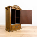FRENCH Vintage Wooden FACETED MIRROR CABINET, Antique Medicine Cubby