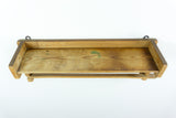 GERMAN Vintage Wooden KITCHEN SHELF, Antique Towel Holder With Ceramic Tiles