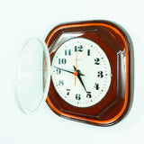 Orange Red Fancy 1970s MIDCENTURY Ceramic WALL CLOCK Made In Westgermany
