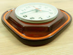 Orange Red Fancy 1970s MIDCENTURY Ceramic WALL CLOCK Made In Westgermany