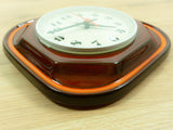 Orange Red Fancy 1970s MIDCENTURY Ceramic WALL CLOCK Made In Westgermany
