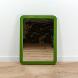 Large 1970s Moss GREEN MIDCENTURY Wall MIRROR, horizontally and vertically