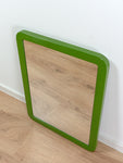 Large 1970s Moss GREEN MIDCENTURY Wall MIRROR, horizontally and vertically