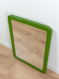 Large 1970s Moss GREEN MIDCENTURY Wall MIRROR, horizontally and vertically