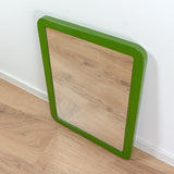 Large 1970s Moss GREEN MIDCENTURY Wall MIRROR, horizontally and vertically