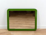 Large 1970s Moss GREEN MIDCENTURY Wall MIRROR, horizontally and vertically