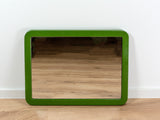 Large 1970s Moss GREEN MIDCENTURY Wall MIRROR, horizontally and vertically