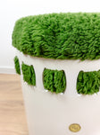 Green White 70s Vintage BATHROOM LAUNDRY BOX Stool By Emsa Westgermany