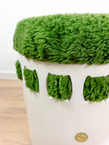 Green White 70s Vintage BATHROOM LAUNDRY BOX Stool By Emsa Westgermany