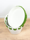 Green White 70s Vintage BATHROOM LAUNDRY BOX Stool By Emsa Westgermany