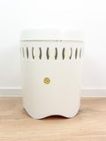Green White 70s Vintage BATHROOM LAUNDRY BOX Stool By Emsa Westgermany