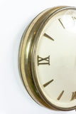 Large 1950s Midcentury BRASS Wall CLOCK With Battery Quartz Clockwork