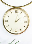 Large 1950s Midcentury BRASS Wall CLOCK With Battery Quartz Clockwork