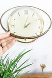 Large 1950s Midcentury BRASS Wall CLOCK With Battery Quartz Clockwork