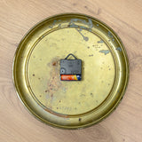 Large 1950s Midcentury BRASS Wall CLOCK With Battery Quartz Clockwork