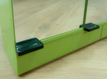 Large 1970s green mirrored ILLUMINATED MIDCENTURY Medicine CABINET by Allibert