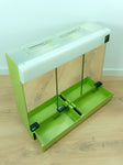 Large 1970s green mirrored ILLUMINATED MIDCENTURY Medicine CABINET by Allibert