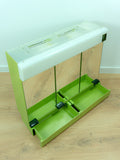 Large 1970s green mirrored ILLUMINATED MIDCENTURY Medicine CABINET by Allibert