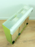 Large 1970s green mirrored ILLUMINATED MIDCENTURY Medicine CABINET by Allibert