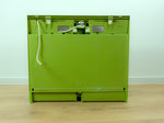 Large 1970s green mirrored ILLUMINATED MIDCENTURY Medicine CABINET by Allibert