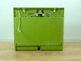Large 1970s green mirrored ILLUMINATED MIDCENTURY Medicine CABINET by Allibert