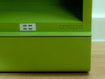 Large 1970s green mirrored ILLUMINATED MIDCENTURY Medicine CABINET by Allibert
