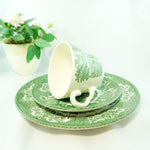 RARE Pattern! Midcentury Tableware EIT Ltd. RENAISSANCE Green Tea Sets