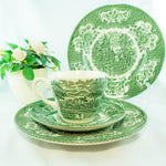 RARE Pattern! Midcentury Tableware EIT Ltd. RENAISSANCE Green Tea Sets