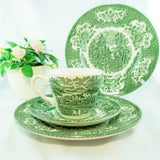RARE Pattern! Midcentury Tableware EIT Ltd. RENAISSANCE Green Tea Sets