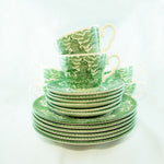 RARE Pattern! Midcentury Tableware EIT Ltd. RENAISSANCE Green Tea Sets