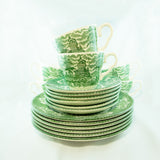 RARE Pattern! Midcentury Tableware EIT Ltd. RENAISSANCE Green Tea Sets