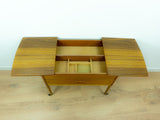 1960s DANISH DESIGN Sewing Table CART with drawers and wicker basket