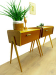 1960s Wooden MIDCENTURY Bedside Tables Sewing Boxes NIGHTSTANDS 1 of 2